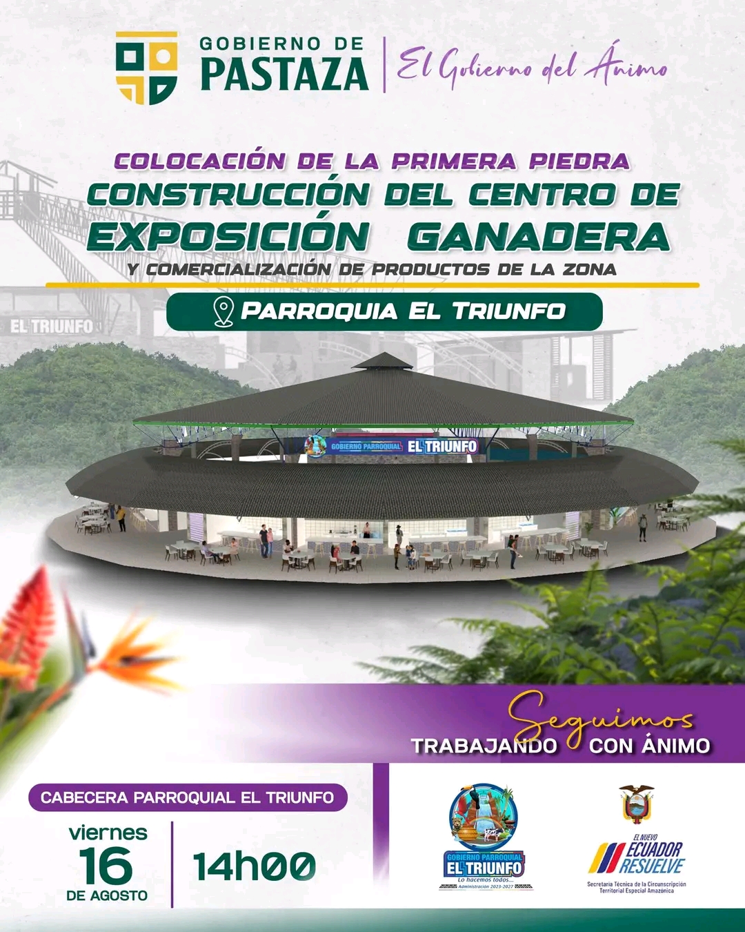 El Triunfo tendrá su centro de exposición ganadera.