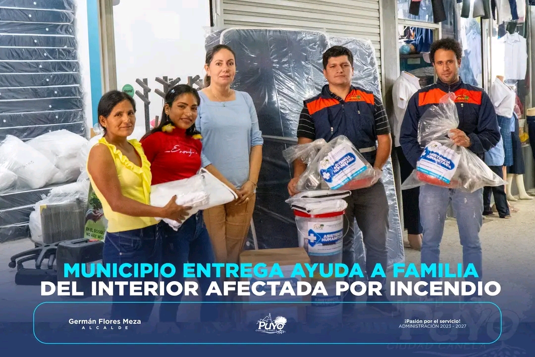 MUNICIPIO ENTREGA AYUDA A FAMILIA DEL INTERIOR AFECTADA POR INCENDIO